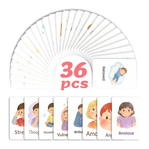 Flashcards per il Riconoscimento delle Emozioni dei Bambini Psicologia Cognitiva Illustrazioni ad Acquerello Educative