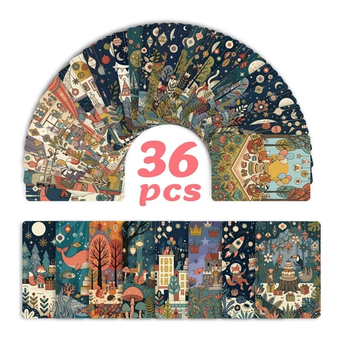 36 Retro Märchen Illustration Karten Set Für Journaling DIY Kunstdruckpapier Grußkarten Wanddekoration Kunst Karten Geschenk