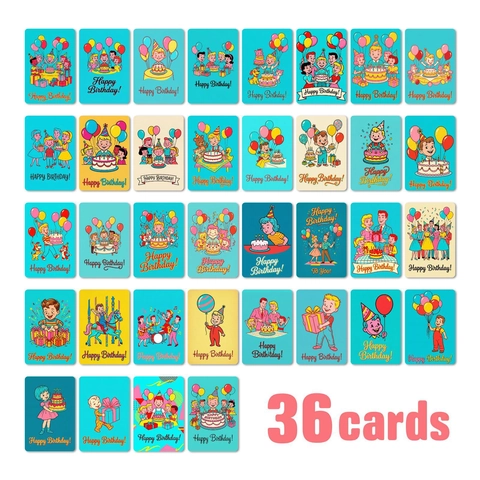 Cartoon Geburtstag Grußkarten Kinder Happy Birthday Nachricht Notizen Sortierte Muster Handgeschriebene Multi Design Schreibwaren Geschenkkarten