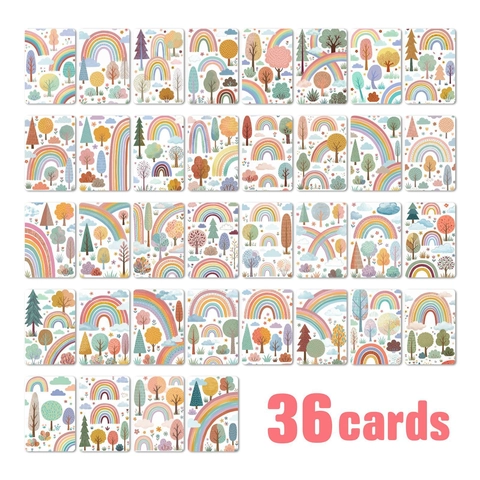 Regenbogen Wald Illustration Kunstdruckpapier Journal Material Wanddekor Nordischer Stil Dekorative Karten Mit Naturmustern