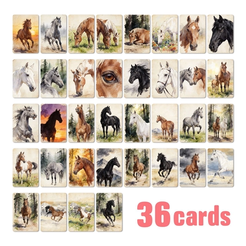 Aquarell Pferd Illustration Dekokarten Künstlerische Beschichtete Papier Notizkarten Für Scrapbooking Home Decor Geschenkkarte