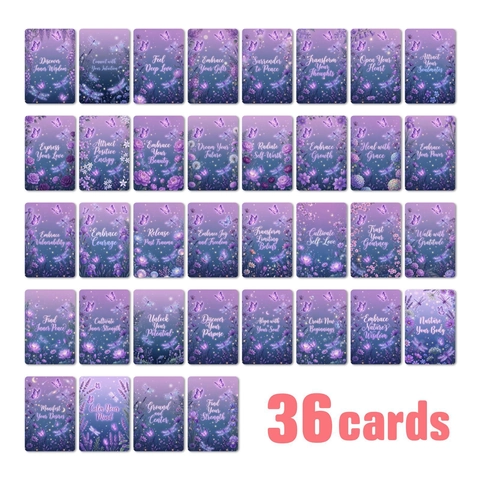 Carte di Affermazione Meditazione Viola da Sogno Svariati Modelli Inspirazione Benedizione Decorazione Diario Carte Oracolo Spirituale