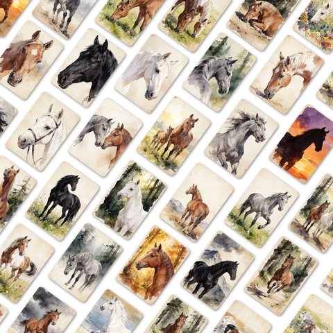 Aquarell Pferd Illustration Dekokarten Künstlerische Beschichtete Papier Notizkarten Für Scrapbooking Home Decor Geschenkkarte
