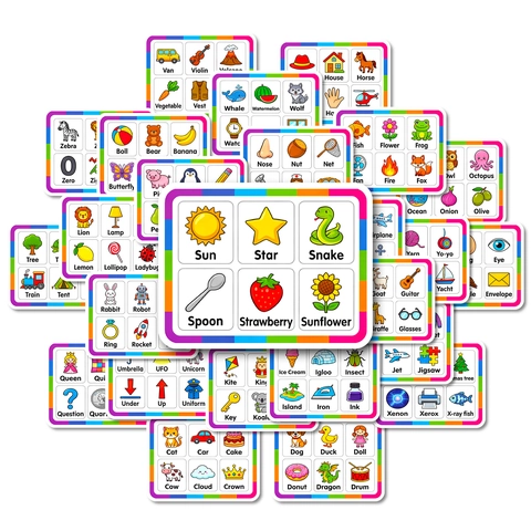 Kinder Englisch Alphabet Lernaufkleber Alphabet Wort Flash Karten Mit Cartoon Tier Obst Gemüse Für Die Früherziehung