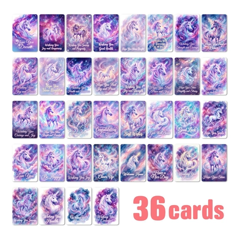 Watercolor Unicorn Dreamy Starry Sky Greeting Cards For Message Blessing Gift Decoration Modern Style Multicolor Art Paper