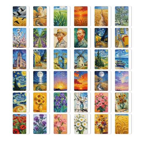 Van Gogh Oil Painting Art Card Collection For Home Wall Decor DIY Scrapbook Aesthetic Impressionist Painting Postcard