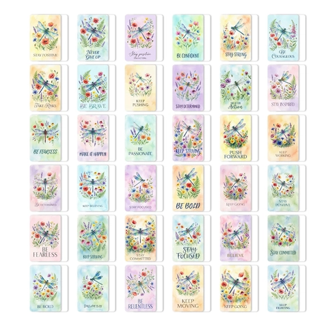 Aquarell Libelle Blume Inspirierende Karten Positive Motivierende Zitate Kunstdruckpapier Geschenk Schreibwaren Büro Schule Zubehör