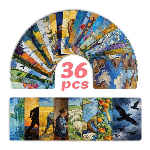 Impressionist Oil Painting Postcards Vintage Van Gogh Style Landscape Flower Art Cards For Room Decor DIY Greeting Cards