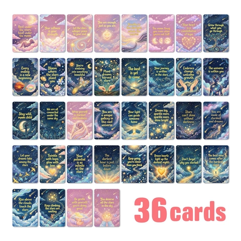 Cartes Inspirantes Ciel Étoilé Cartes Décoratives Esthétiques Oniriques Citations de Guérison Cartes de Vœux Pour Décoration Murale Cadeau