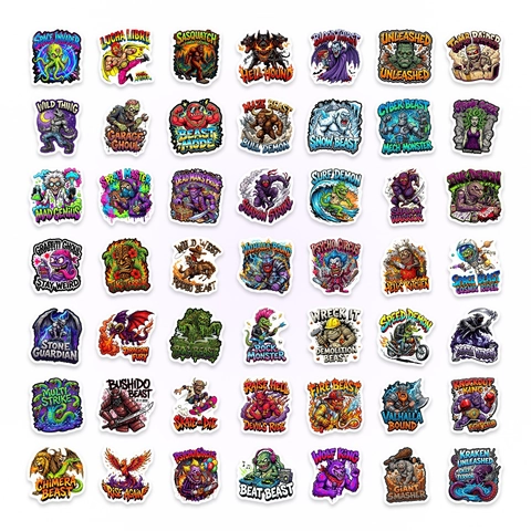 Adesivi Mostri Cartoni Animati Impermeabili In Vinile Graffiti Per Laptop Valigia Borraccia Skateboard Scrapbook Decorazione