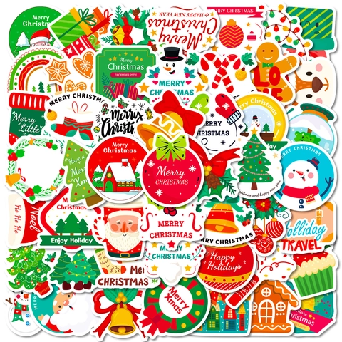 Weihnachten Cartoon Aufkleber Cartoon Weihnachtsmann Schneemann Weihnachtsbaum Aufkleber Für DIY Dekoration Geschenk