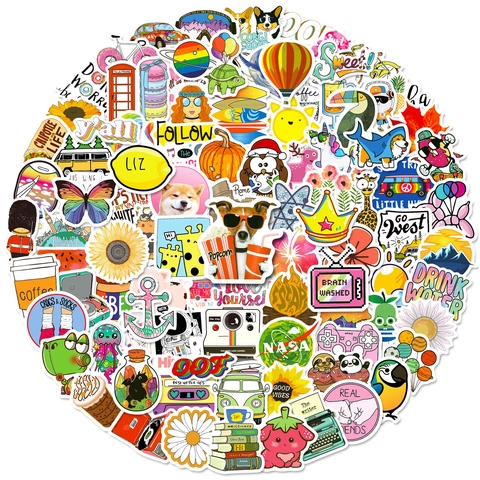 Süße Cartoon Graffiti Aufkleber Wasserdichte PVC Vinyl Decals Für Wasserflasche Laptop Skateboard DIY Deko Aufkleber Pack