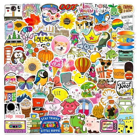 Süße Cartoon Graffiti Aufkleber Wasserdichte PVC Vinyl Decals Für Wasserflasche Laptop Skateboard DIY Deko Aufkleber Pack
