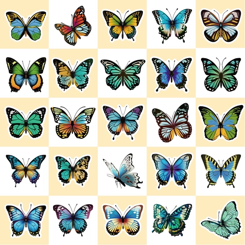 Waterproof Vinyl Butterfly Stickers For Laptop Water Bottle Scrapbooking Journaling DIY Decorative Nature Theme Decals