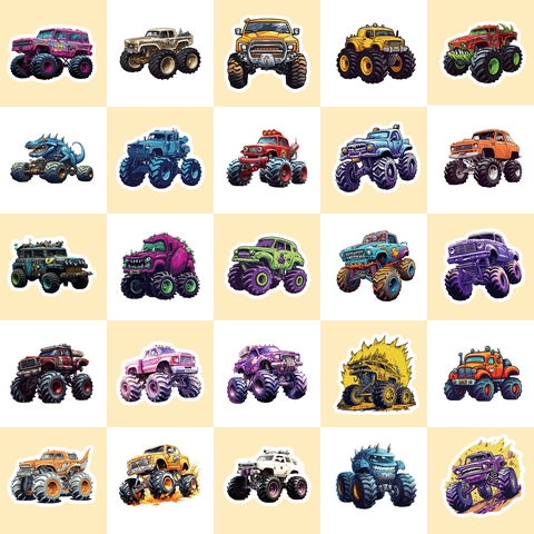 Αυτοκόλλητα Monster Truck Κινουμένων Σχεδίων Αυτοκίνητο Big Foot Αδιάβροχα Αυτοκόλλητα Γκράφιτι Βινυλίου Για Λάπτοπ
