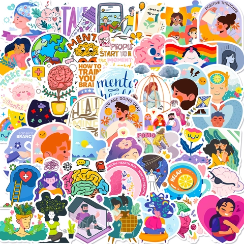 Aufkleber Zur Psychischen Gesundheit Wasserdichte Vinyl Positive Slogan Decals Für Laptop Gepäck Scrapbooking Deko Student Geschenk