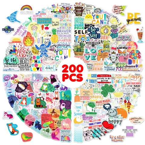 Inspirierende Englische Zitat Aufkleber Wasserdichte Vinyl Decals Für Laptop Skateboard Gitarre Gepäck Journaling Dekoration