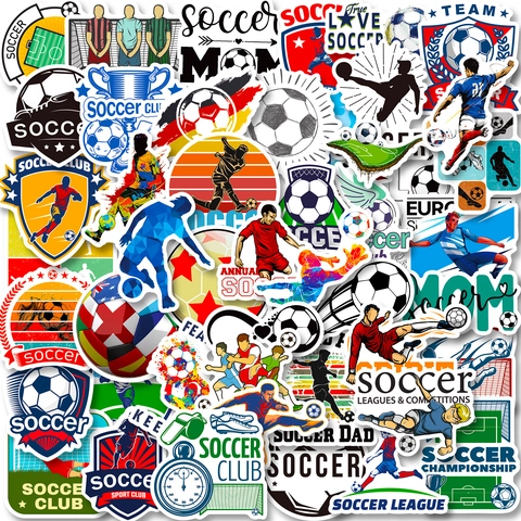 Pegatinas De Fútbol Verdes Para Niños Impermeable Vinilo Fútbol Calcomanías Para Portátil Botella De Agua Casco Deporte Tema Decoración Pegatinas