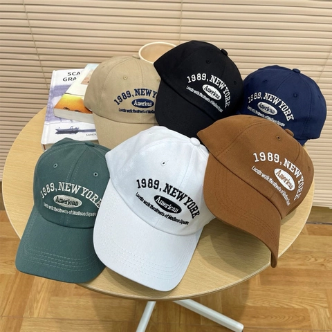 Retro Amerikanische 1989 New York Buchstaben Stickerei Baseballkappe Vintage Casual Verstellbar Baumwolle Sonnenhut Herren Damen