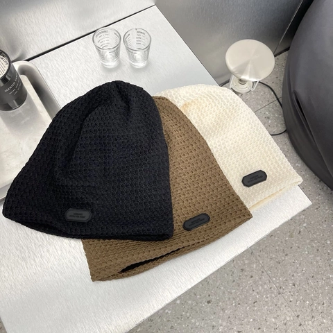 Women Lightweight Slouchy Beanie Hat Waffle Knit Thin Breathable Acrylic Skull Cap Japanese Style Casual Solid Color Soft Fashion Headwear