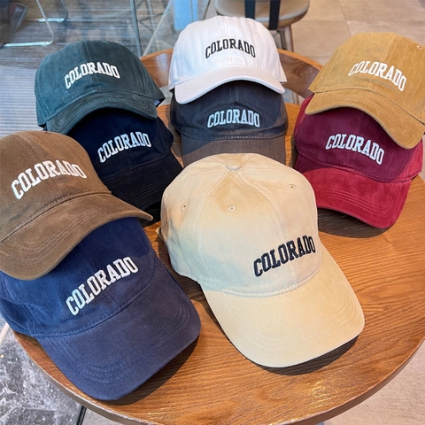 Retro Colorado Embroidered Corduroy Baseball Cap Adjustable Sun Hat For Men Women Casual Outdoor Sports Headwear