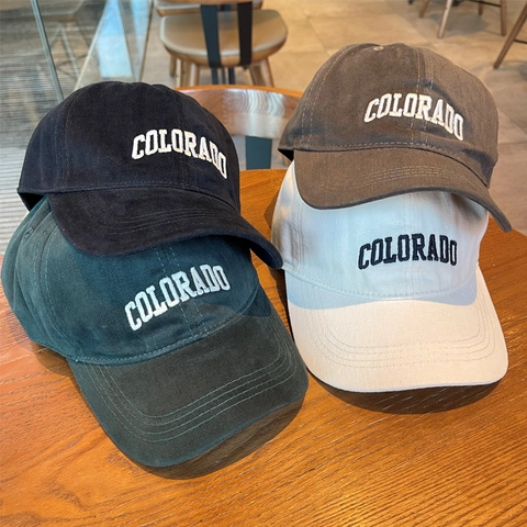 Retro Colorado Embroidered Corduroy Baseball Cap Adjustable Sun Hat For Men Women Casual Outdoor Sports Headwear