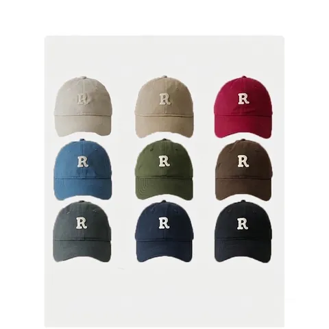 Unisex R Letter Embroidery Baseball Cap Large Head Circumference Adjustable Cotton Blend Casual Sun Protection Hat For Men Women
