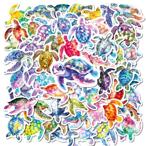 Autocollants De Tortue De Mer À L'Aquarelle Imperméables Décalcomanies Décoratives Pour Ordinateur Portable Scrapbook Carnet DIY