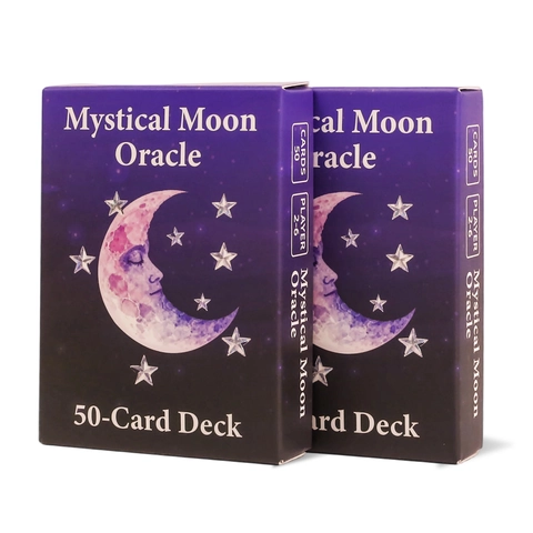 Mystical Moon Oracle Card Deck For Party Board Games Spiritual Insight Guidance Purple Galaxy Meditation Oracle Cards