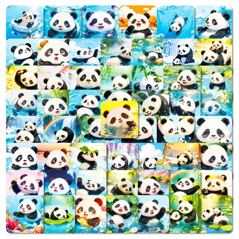 Schattige Panda Zomer Waterspel Waterdichte Stickers Voor Scrapbooking Journaling DIY Decoratieve Stickers Voor Kinderen