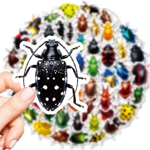 Realistic Colorful Beetle Insect Graffiti Stickers For DIY Handbook Scrapbooking Laptop Luggage Waterproof PVC Animal Decals