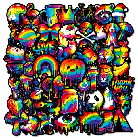 Coole Bunte Regenbogen Graffiti Aufkleber Gemischt Wasserfeste Dekorative Sticker Für Laptop Handy Scrapbook Journaling