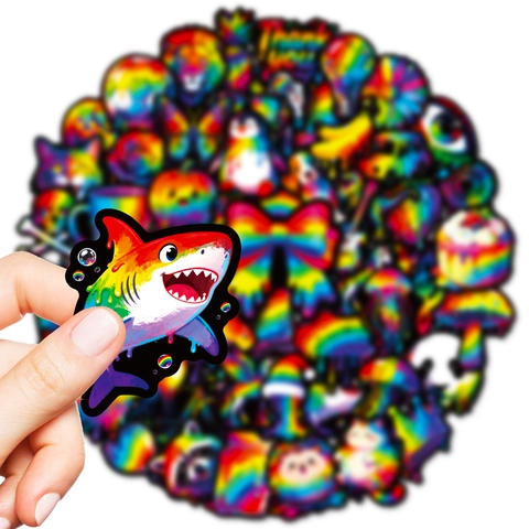 Coole Bunte Regenbogen Graffiti Aufkleber Gemischt Wasserfeste Dekorative Sticker Für Laptop Handy Scrapbook Journaling