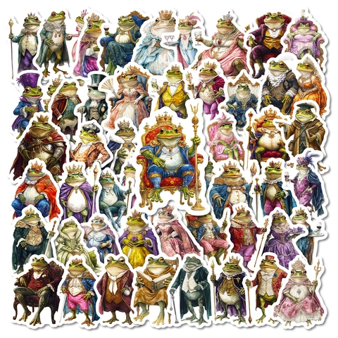 Vintage Anthropomorpher Froschkönig Aufkleber Königlicher Hofstil Wasserdicht PVC Deko Sticker Für Scrapbooking DIY Journaling