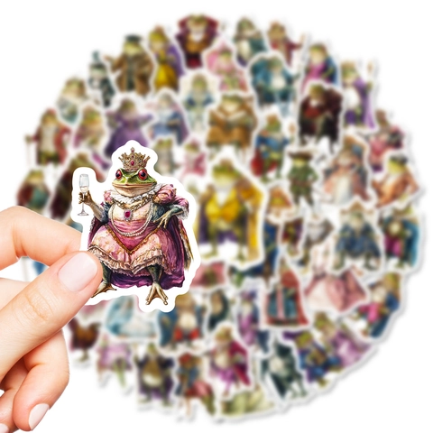 Vintage Anthropomorpher Froschkönig Aufkleber Königlicher Hofstil Wasserdicht PVC Deko Sticker Für Scrapbooking DIY Journaling