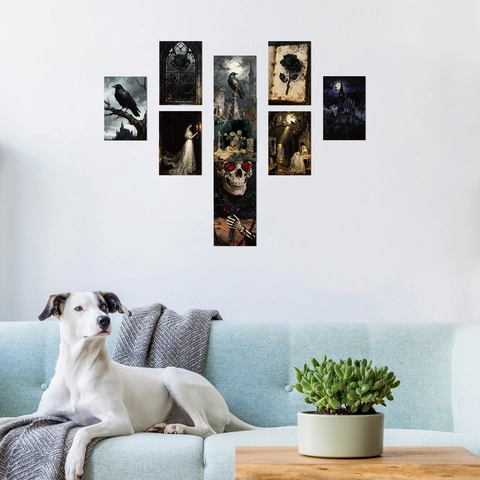 10 Stücke Gothic Dark Ästhetik Wanddeko-Karten Vintage Ölgemälde Stil Horror Postkarten Für Schlafzimmer Wohnzimmer Wandkunst
