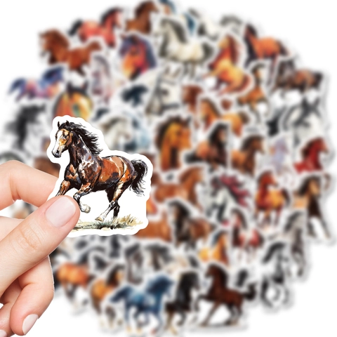Artistic Horse Decals Oil Painting Style Stallion Animal Stickers For Scrapbooking Hand Account Laptop Luggage Phone Case Decoration