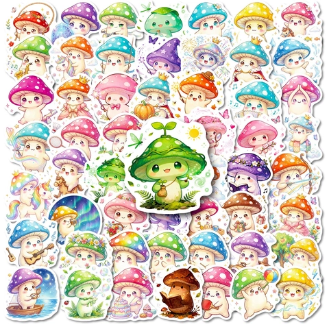 Adesivi Fungo Estetici Impermeabili Decalcomanie Personaggi Cartoon Per Bottiglia Acqua Laptop Valigia Scrapbooking DIY