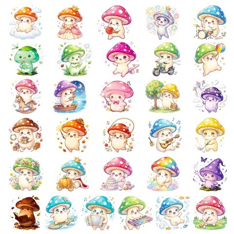 Adesivi Fungo Estetici Impermeabili Decalcomanie Personaggi Cartoon Per Bottiglia Acqua Laptop Valigia Scrapbooking DIY