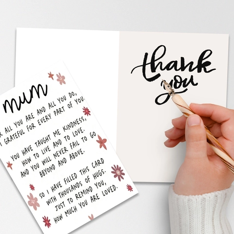 Muttertag Grußkarten Set Mit Rotem Umschlag Gestrichenes Papier Weißes Blumendesign Warmes Mum Gedicht Geschenk Nachricht Karte Für Mutter