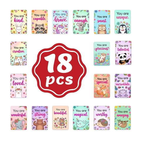 Children Cartoon Animal Positive Affirmation Cards Motivational Positive Phrases Cards For Kids Encouragement Gifts