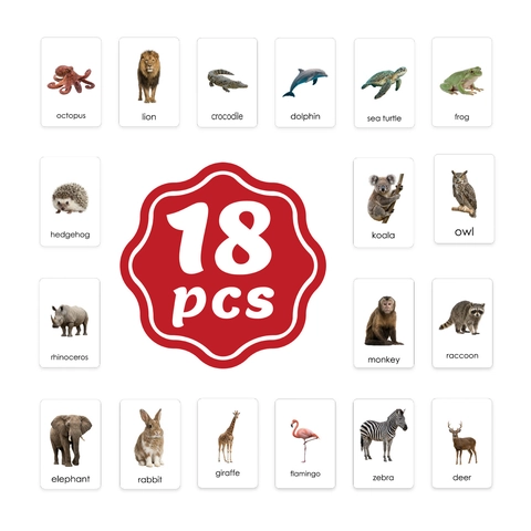 Dieren Educatieve Flashcards Voor Peuters Echte Fotografie Tweetalige Leerkaarten Vroege Ontwikkeling Montessori Leerspeelgoed