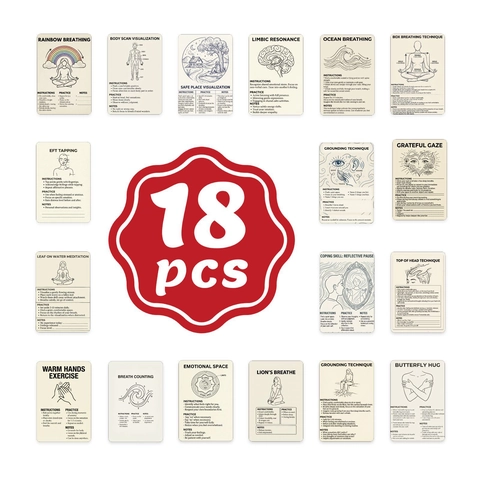 Carte di Meditazione Mindfulness per la Regolazione Emotiva Terapia Psicologica Carte Istruttive Decorazione da Tavolo Regalo di Psicologia