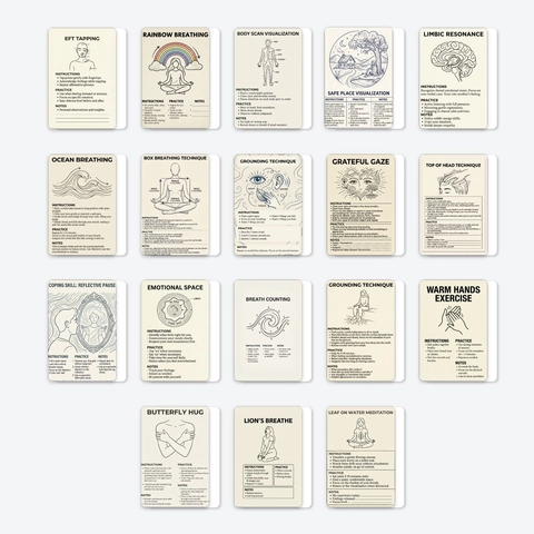 Carte di Meditazione Mindfulness per la Regolazione Emotiva Terapia Psicologica Carte Istruttive Decorazione da Tavolo Regalo di Psicologia