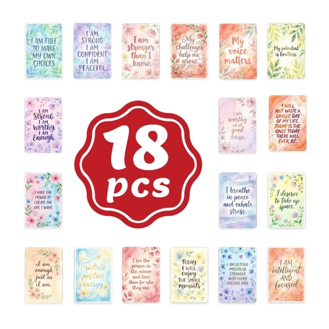 Aquarell Positive Affirmationskarten Positives Denken Achtsamkeit Zitate Blumen Deko Schreibtischkarten Damen Teenager Geschenk