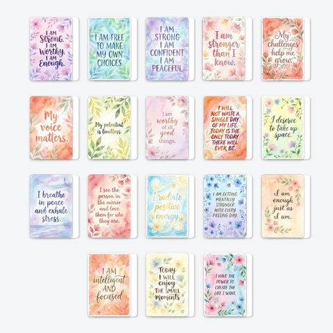Aquarell Positive Affirmationskarten Positives Denken Achtsamkeit Zitate Blumen Deko Schreibtischkarten Damen Teenager Geschenk