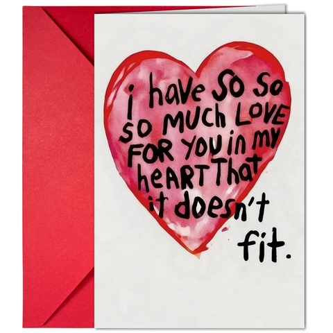 Biglietto Di Auguri Romantico Con Cuore Acquerello E Busta Rossa Per San Valentino Anniversario Matrimonio Regalo Per Coppie