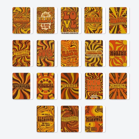 70s Retro Groovy Affirmation Cards Art Paper Aesthetic Positive Encouragement Cards For Home Wall Decor Scrapbooking Gift