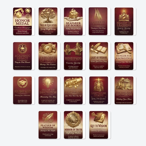 Biglietti di Auguri di Laurea con Motivo in Oro Vintage Tema Accademico Biglietti di Congratulazioni per Studenti