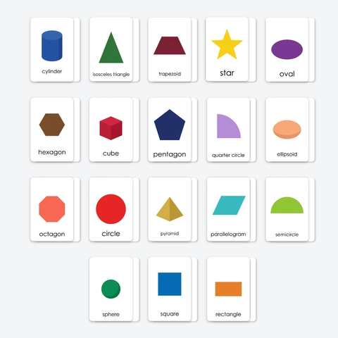 Flashcard di Esplorazione delle Forme Geometriche Bilingue per l'Apprendimento Precoce dei Bambini Carte Cognitive Grafiche 2D 3D